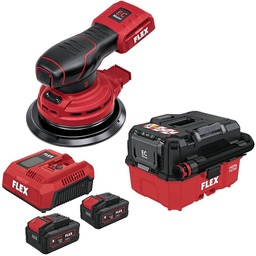 FLEX VC 9 L MC 18 RC + P-Set 18-55 CA2 + ORE 5-150 18-EC C | Accu-excenterschuurmachine + accu-stofzuiger 9 l, klasse L 18 V