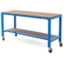 Huvema Werktafel op wielen 200 x 70 cm met MDF werkblad | BL 2SH 2000x700x850 WB W