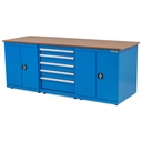 Huvema Werkbank Met 5 Laden, 2 Kasten | BL 5D 2200x750x850 WB